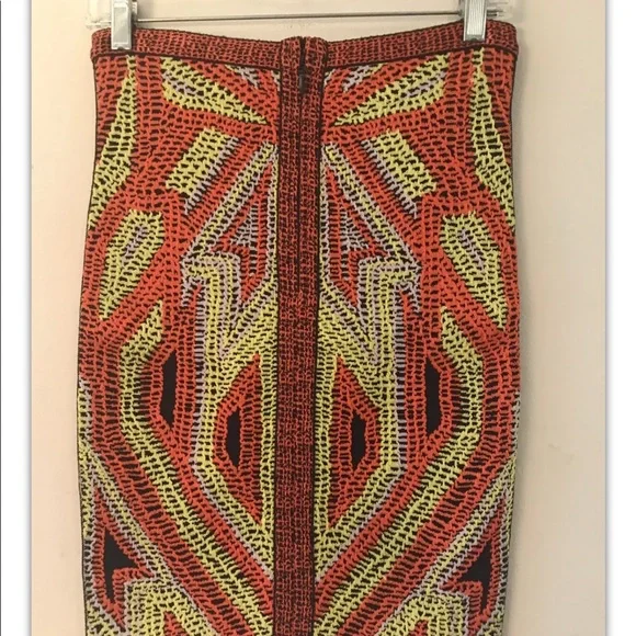 HERVE LEGER OLA JACQUARD SKIRT - M  PRINTED - Picture 5 of 9